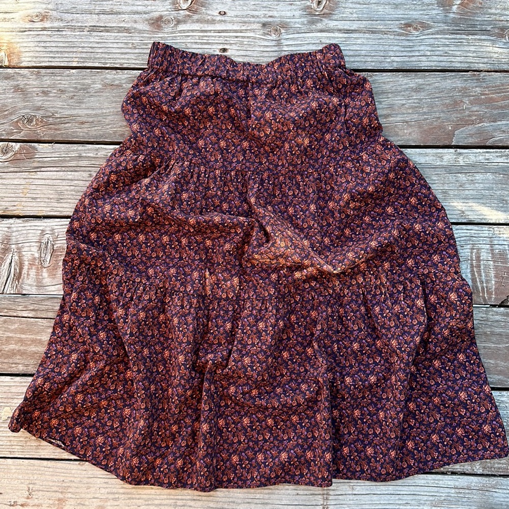 Madewell Pull-On Tiered Maxi Skirt in Orchard Floral
